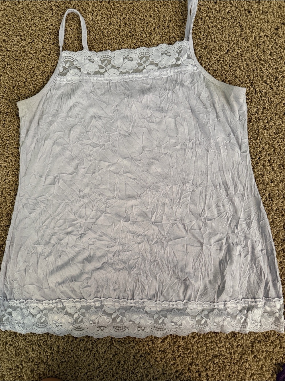 Lace Trim Camisole Tank Top in Lavender